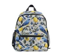 Kcldeci Kleinkind-Rucksack für Mädchen und Jungen, blaue Vögel, Zitronen, Kindergarten, Grundschule, Kinder, Schultasche, Büchertasche, S-M, Weiße Einhörner Sterne, M, Tagesrucksack