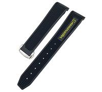 KDEGK 18mm 19mm 20mm 21mm 22mm Silikon-Uhrenarmbänder für Omega Sxwatch Speedmaster 007 Seamaster 300 AT150 Damen Herren Silikon-Uhrenarmband(Yellow round,20mm)