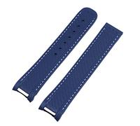 KDEGK 20 mm Gummi-Uhrenarmband für Omega-Armband Seamaster 300 AT150 Aqua Terra Ultra Light 8900 Stahlschnalle(Blue White,With Gold Buckle)