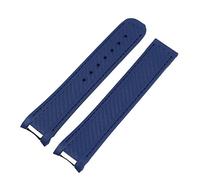 KDEGK 20 mm Gummi-Uhrenarmband für Omega-Armband Seamaster 300 AT150 Aqua Terra Ultra Light 8900 Stahlschnalle(Blue,With Gold Buckle)