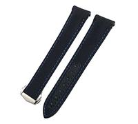 KDEGK 20 mm Uhrenarmbänder, Canvas-Leder-Unterseite, für Omega Seamaster 300, Speedmaster AT150 Planet Ocean, Nylon-Uhrenarmband für Mann und Frau