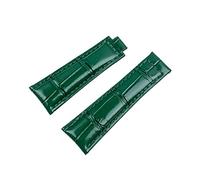 KDEGK 20 mm weiches italienisches Rindsleder-Uhrenarmband, Lederarmband, geeignet für Rolex-Armband Daytona Submariner DEEPSEA GMT OYSTERFLEX-Gürtel(Green,Gold Buckle)