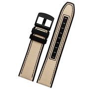 KDEGK 22mm Leinwand Gummi -Uhrengurt Männer Armband für Omega -Serie Soft Watchband Armband(Khaki black)