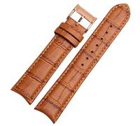 KDEGK Echtes Leder -Uhrband für Bürger Seiko Armband 20mm Kurve End Kuh Leder schwarz blau braune Träger(Light brown RG)
