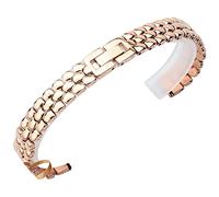 KDEGK Edelstahl-Armband, silberfarben, rotgold, Ersatzarmband, 6, 8, 10, 12, 14 mm, kleines Zifferblatt, modische Uhrenkette, 16mm, Azetat, Kein Edelstein