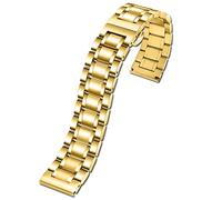 KDEGK Für Diesel DZ7333 DZ4344 Watch Large Dial Männer Metall Edelstahl Uhrenband Gold Armband 2 4mm 26 mm 28 mm Armband(Golden B,26mm)
