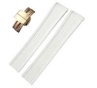 KDEGK Für Patek Philippe 5164A 5167A AQUANAUT Philippe Series Uhrenarmband mit Schmetterlingsschnalle, buntes Fluorkautschuk, 21 mm Uhrenarmbänder(White,Rose Buckle)