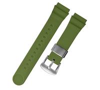 KDEGK Für Seiko 5 Nr. Solar Watchband Männer Silikon Gummi -Gummi 22mm Sporttauch SNE537 SRPA83J1 Trageschlaufe(Green silver buckle)