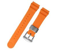 KDEGK Für Seiko 5 Nr. Solar Watchband Männer Silikon Gummi -Gummi 22mm Sporttauch SNE537 SRPA83J1 Trageschlaufe(Orange silver buckle)