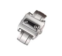 KDEGK Für Uhren der Cartier Santos 100-Serie. Schnalle aus 316L-Edelstahl, gebürsteter Butterfly-Schließe mit 18/21-mm-Faltschließe(18mm)