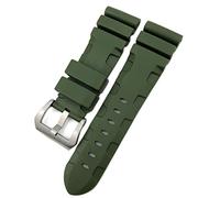 KDEGK Gummi Uhrband 22mm 24mm 26mm Silikon Uhrengurt Für Panerai Tauchluminor Pam Wasserdichtes Armband(Green pin,22mm black buckle)