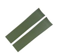 KDEGK Gummi-Uhrenarmbänder für Longines CONQUEST HYDROCONQUEST L3 21 mm wasserdichtes Armband Uhrenzubehör Silikon-Uhrenarmband mit Logo(Green Band)