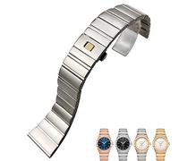 KDEGK Uhrenarmbänder aus 316L-Edelstahl, Klappschnalle, Uhrenarmband für Omega-Doppeladler-Konstellations-Seamaster-Armband, 15 mm, 17 mm, 18 mm, 23 mm, 25 mm, 18mm-9.5mm, Azetat, Kein Edelstein