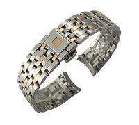 KDEGK Uhrenarmband aus Edelstahl mit gebogenem Ende, 16 mm, 19 mm, 20 mm, 316L, für Omega DE VILLE PRESTIGE Or dition Uhrenarmband, Faltschließe, 20mm, Azetat, Kein Edelstein