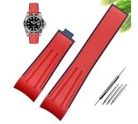 KDEGK Wasserdichtes Gummi-Silikon-Armband für Herren, 20 mm, 22 mm, Klappschnalle, Uhrenzubehör, 22mm, Azetat, Kein Edelstein