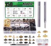 Keadic 150 Set Druckknopf Kupfer Druckknöpfe Bronze Kleidung Snaps Taste mit Fixierwerkzeug Kit,Metall Druckknöpfe ohne nähen,für Kleidung, Jacken, Jeans, Armbänder, Taschen