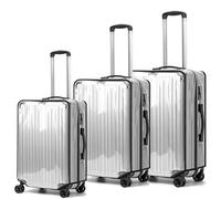KEAGAN 3 Stück Kofferhülle Kofferschutzhülle Transparente PVC Koffer Schutzhülle Wasserdicht Staubdicht Kratzschutz Wiederverwendbar Luggage Cover für Reisen(20+24+28 Zoll)