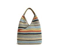 KeAiDMon Shoulder Bag for Women Summer Beach Bag Straw Hobo Woven Tote Bag Raffia Tote Handbag Purse Travel Rainbow Crochet Bag (colorful)