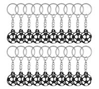 Keboyoe 20 Stück Fußball Schlüsselanhänger, Schlüsselanhänger Fussball Kinder, Fussballs Mitgebsel Jungen, Fussball Anhänger, Mini Fußball Keychain Gastgeschenk Party Dekorationen