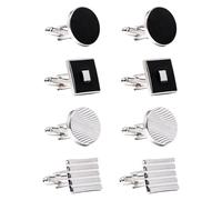 Keboyoe 4 Paar Manschettenknöpfes Herren Manschettenknöpfe Herren Personalisiert Manschettenknöpfe für Herrens Klassische Hochzeit Business Hemd Manschettenknöpfe Set für Anzug Hemd Hochzeit Business