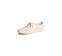 Keds Damen Champion Glitzer-Sneaker mit Schnürung, Cream, 10