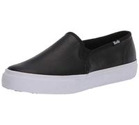 Keds Damen Double Decker Slip on Sneaker, Schwarz Leder, 40 EU Weit