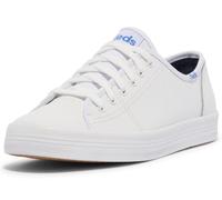 Keds Kickstart Lea. White/Blue, Damen Sneaker, Weiß (White), 40.5 EU (7 UK)