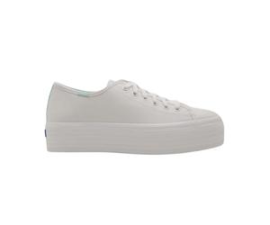 Keds Triple Up OC Plateau-Sneaker, Weiß, Canvas, Plateausohle (Weiß, EU Schuhgrößensystem, Erwachsene, Damen, Numerisch, M, 37.5)