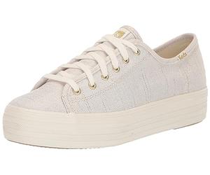 Keds Women's Triple Kick Canvas Sneaker, Gold Metallic, 9.5