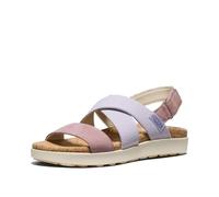 KEEN Damen Elle Criss Cross Premium Bequeme Mode Casual Keilsandalen, Distel / Fliegenpilz, 38.5 EU