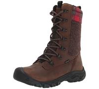 KEEN Damen Greta Tall Boot Waterproof Schneestiefel, Brown/Red Plaid, 40.5 EU