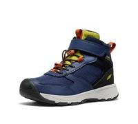 KEEN Unisex-Child Skua Mid Waterproof Hiking Boots, Naval Academy/Rogue Green, 24