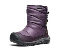 KEEN Unisex-Kinder Puffrider wasserdichte Schneestiefel, Black Plum Daiquiri Green, 5 UK
