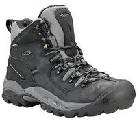 KEEN Utility Men's Pittsburgh Steel Toe Waterproof Work Boot, Black/Steel Grey, 10 Wide US