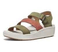 KEEN Women's Ellecity Backstrap Open Toe Adjustable Comfortable Platform Wedge Sandal, Martini Olive/Baked Clay, 37.5 EU