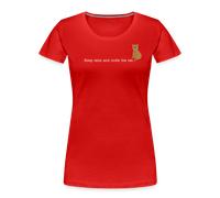 "Keep calm and cuddle the cat" | Frauen Bio-T-Shirt - Rot / 3XL