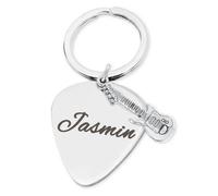 keepdrum Personalisierter Schlüsselanhänger Gitarren-Plektrum mit Gravur