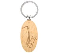 keepdrum Schlüsselanhänger Oval mit Saxofon Motiv