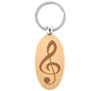 keepdrum Schlüsselanhänger Oval mit Violinschlüssel Motiv