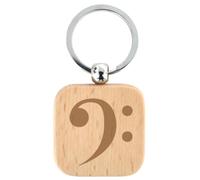 keepdrum Schlüsselanhänger Quadrat mit Bassschlüssel Motiv