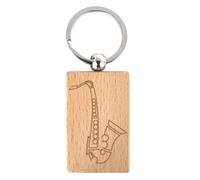 keepdrum Schlüsselanhänger Rechteck mit Saxofon Motiv