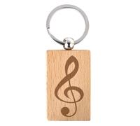 keepdrum Schlüsselanhänger Rechteck mit Violinschlüssel Motiv