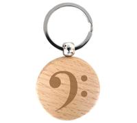 keepdrum Schlüsselanhänger Rund mit Bassschlüssel Motiv
