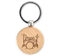 keepdrum Schlüsselanhänger Rund mit Schlagzeug Motiv