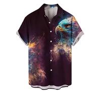 keephen Herren Kurzarmhemden - Tier Tiger 3D Druck Bluse Lässiges Hawaii Strandhemd Übergroßes weiches bequemes kurzärmeliges Streetwear Top