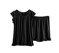 Keepink 2-teiliges Damen-Pyjama-Set, Übergröße, 42-56, Rundhalsausschnitt, ärmellos, Weste, Tops und Shorts, Loungewear, Modal, kurzer Schlafanzug für Damen, weich, bequem, Nachtwäsche, Anzüge, 3*