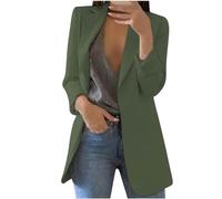 Keepink Blazer für Damen, Übergröße, 36-50, Langarm, vorne offen, Reverskragen, Anzugjacken, Entspannung, elegante lange Strickjacken, Mäntel, Freizeit, Arbeit, Business, Büro, formelle Outwear,