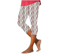 Keepink Capri-Leggings für Damen, Yoga-Hose, Blumendruck, hohe Taille, Stretch, bequem, Kompression, Jogger, Sommer, Bauchkontrolle, Workout-Hose, Strand, Übergröße S-4XL, 12, mehrfarbig, 4XL