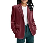 Keepink Cord-Blazer-Jacke für Damen, offene Vorderseite, langärmelig, Strickjacke, Arbeitskleidung, gekerbtes Revers, Blazer, elegant, klassisch, lässig, Büro, formelle Jacke, Oberteil, Anzüge, Jacken