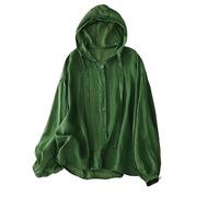 Keepink Damen Hoodie Sonnenschutz Kapuzen-T-Shirt Leicht Schnell Trocken Sport Sommer UPF 50+ UV-Schutz Jacke Langarm Sonnenshirt Wandern Outdoor Performance, 0194 Grün, 38